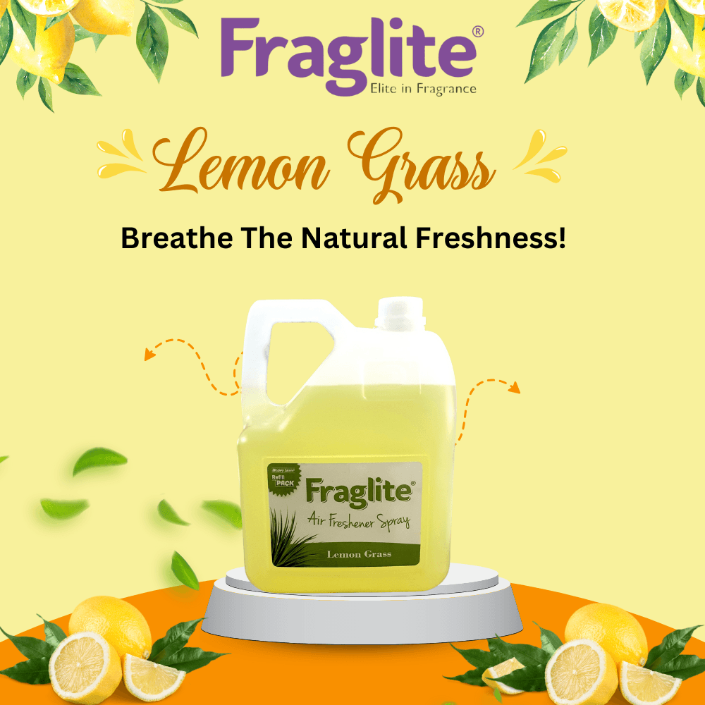 lemon grass essential oil based refillable air freshener spray