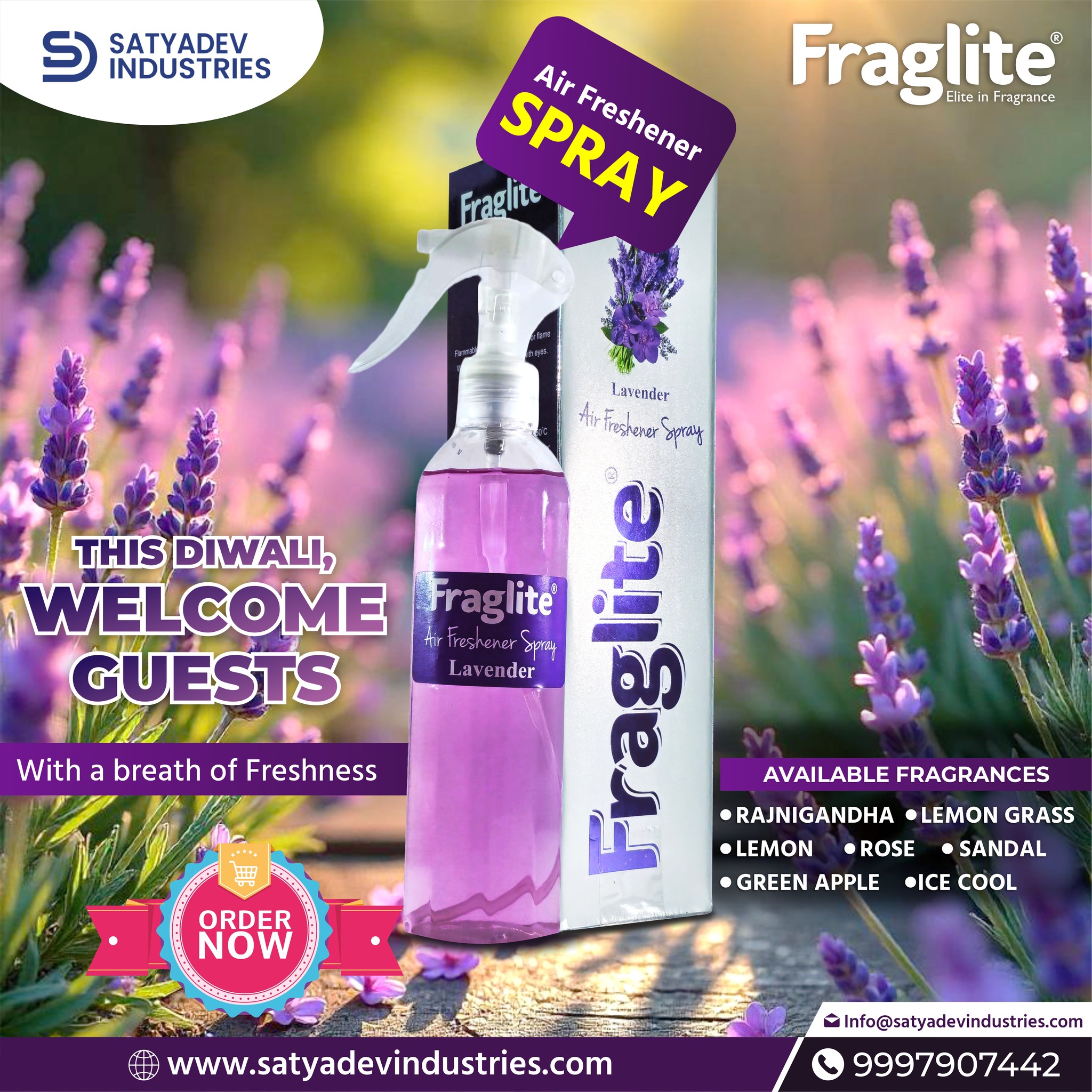 lavender air freshener- spraying air freshener
