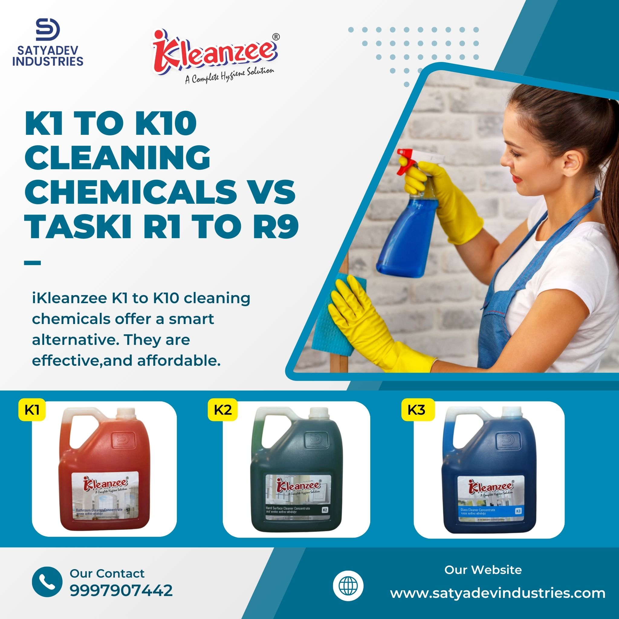 K1 to K10 cleaning chemicals vs Taski R1 to R9