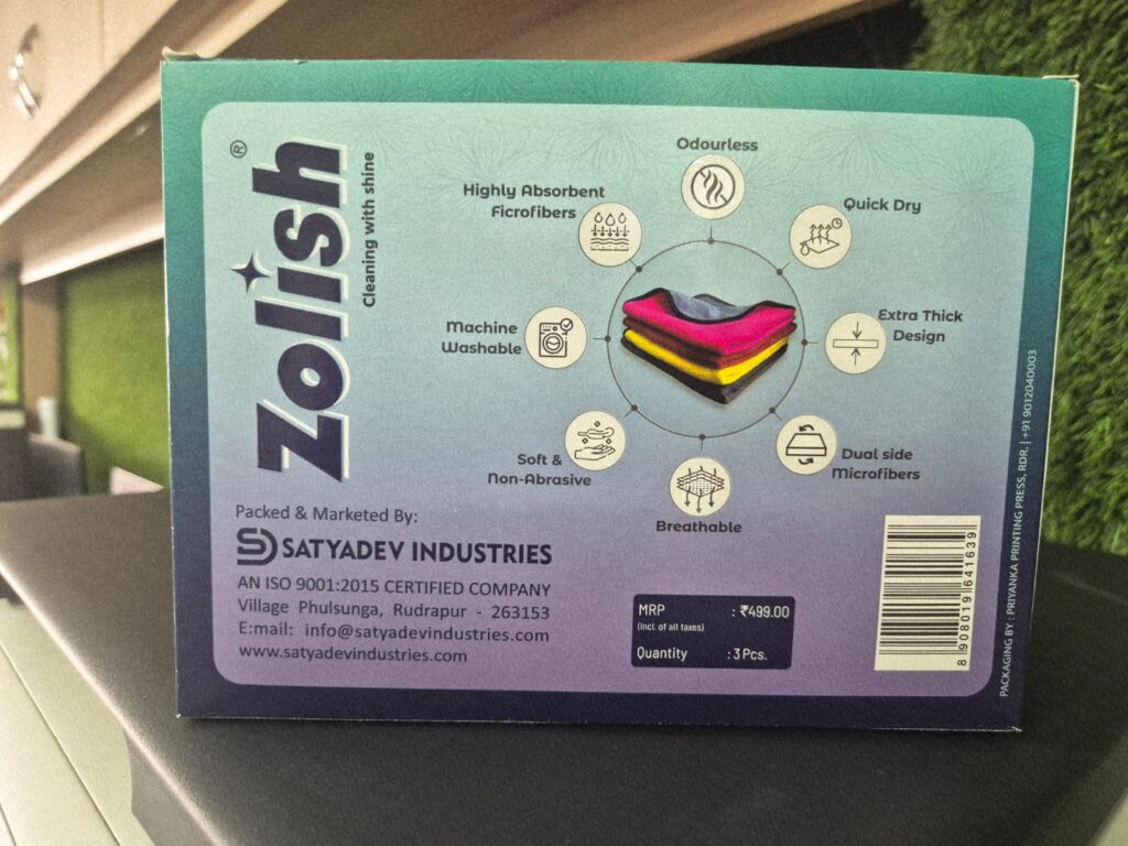 Zolish Microfiber Cloth - best microfiber cleaning cloths in India