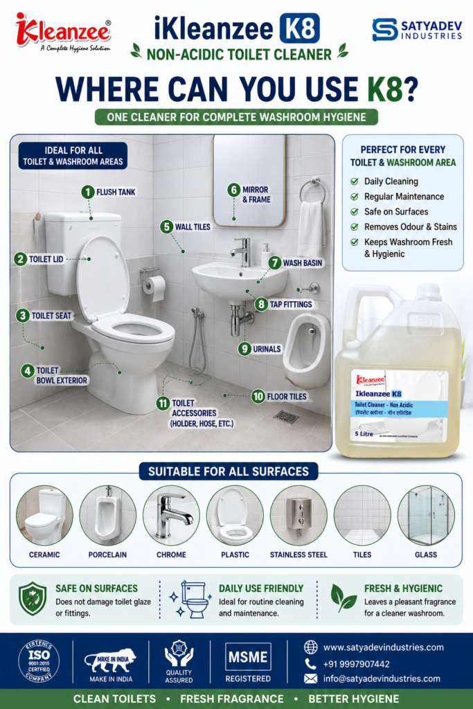 Where Can You Use K8 non acidic toilet cleaner