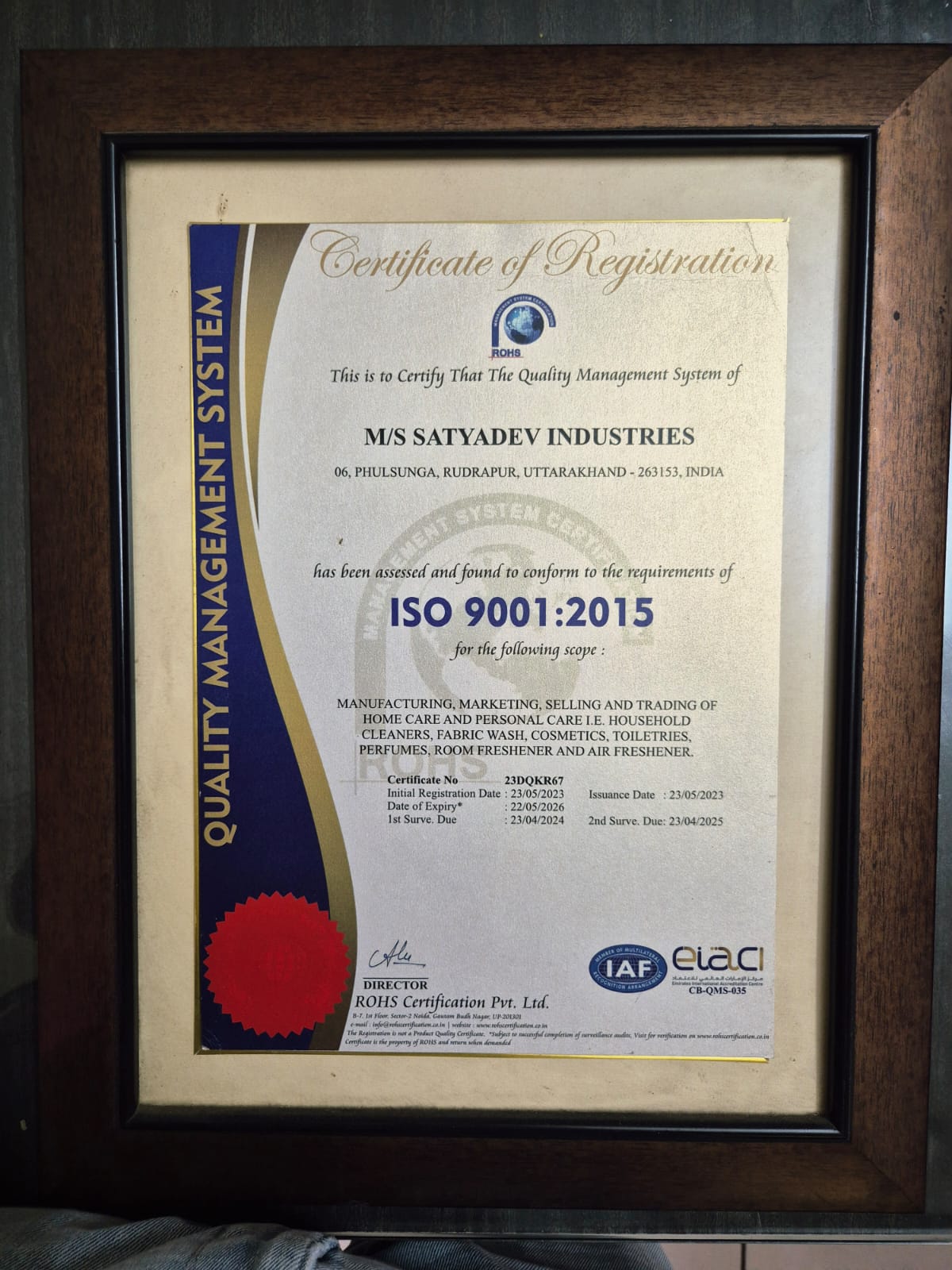 ISO 9001:2015 Certificate