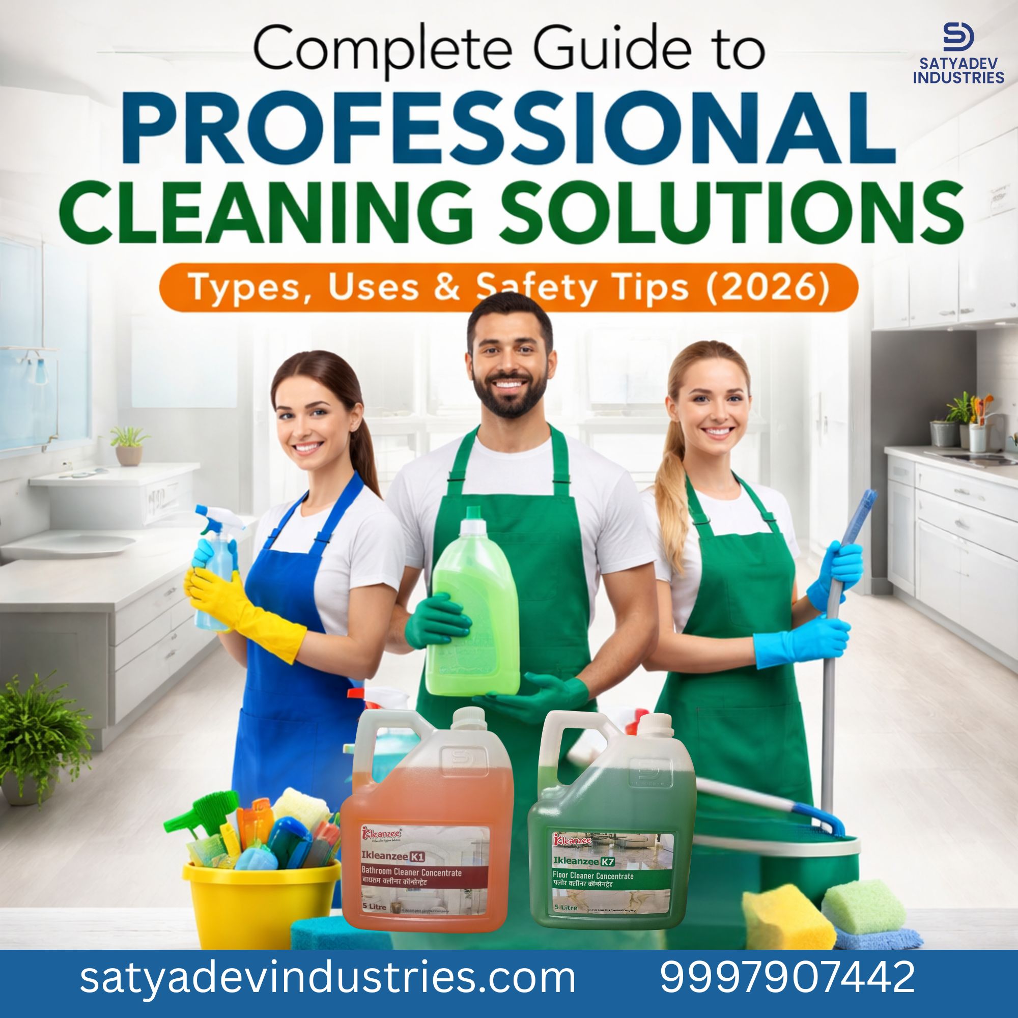 Complete guide to cleaning chemicals showing types, uses, safety guidelines, and buying tips for homes and industries in India