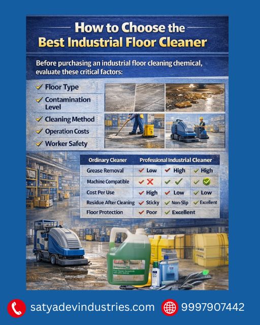 How to choose the best industrial floor cleaner based on floor type safety and cost
