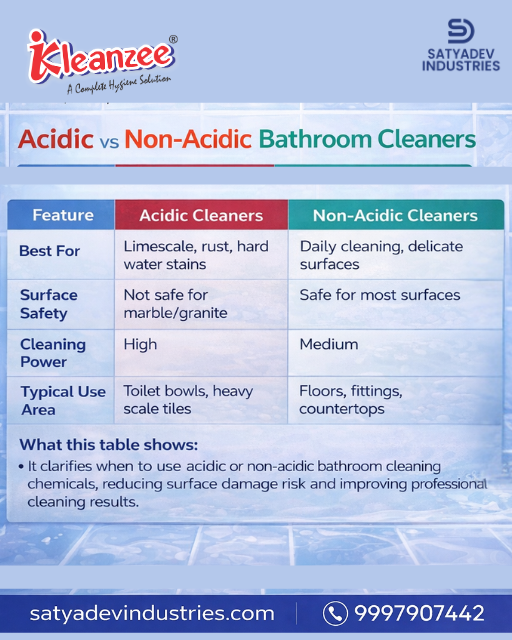 Acidic vs Non‑Acidic Bathroom cleaning chemicals