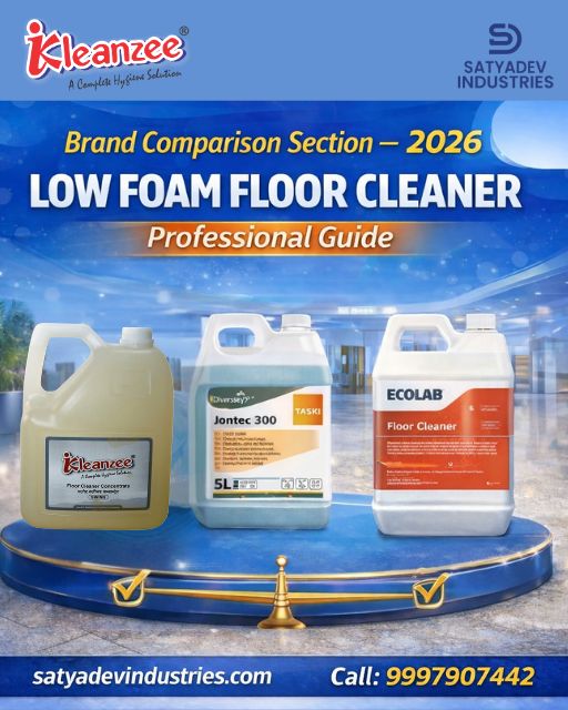 Low foam floor cleaner brand comparison 2026 – SWING vs Taski vs Ecolab alternative in India.