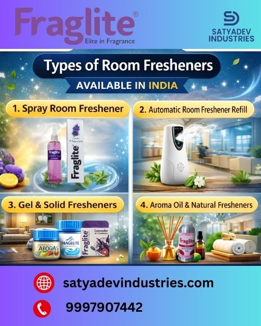 Types of room fresheners in India spray gel automatic refill and aroma oil