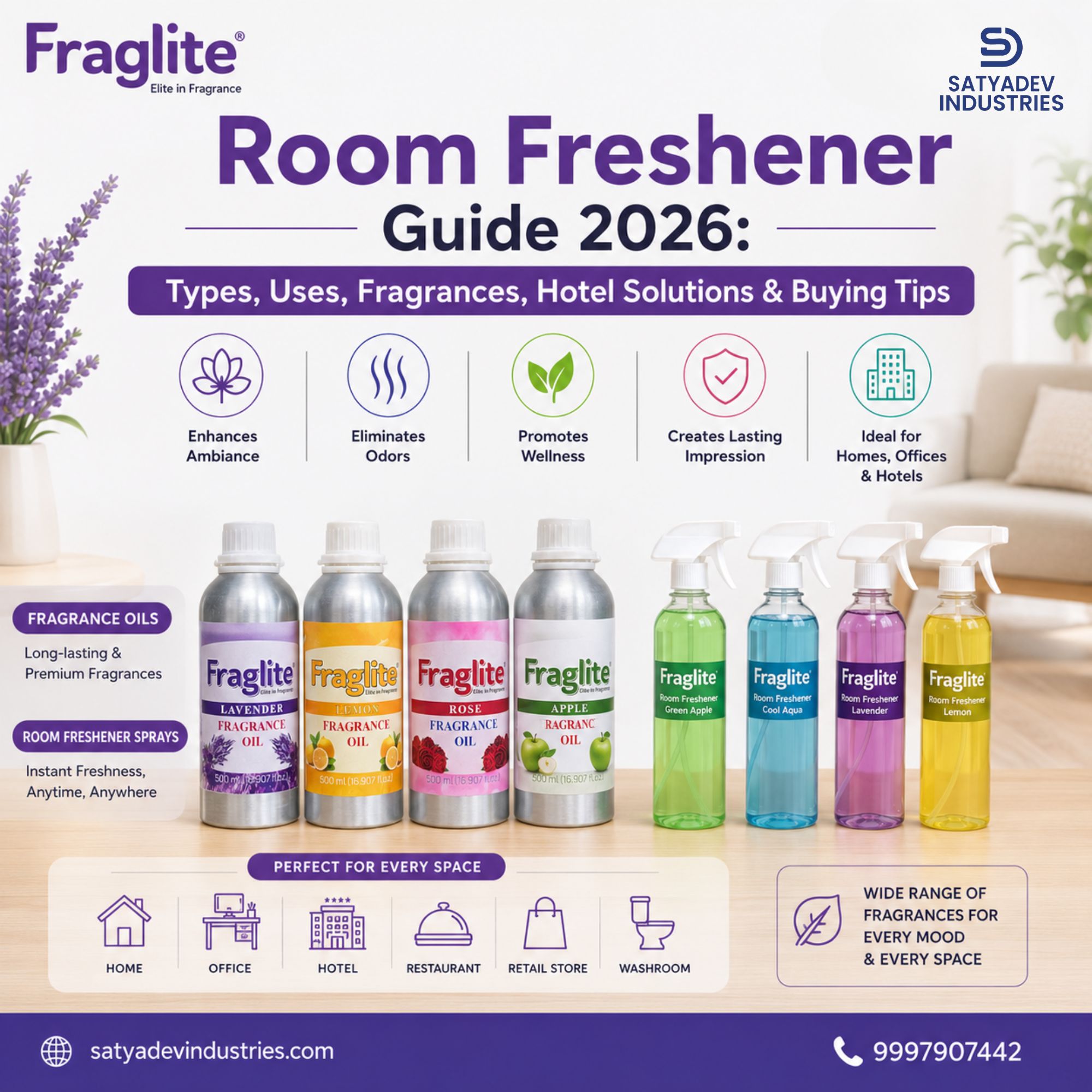 Spray Room Freshener Guide 2026 – Fraglite Room Freshener for Home, Office, Hotel & Bathroom